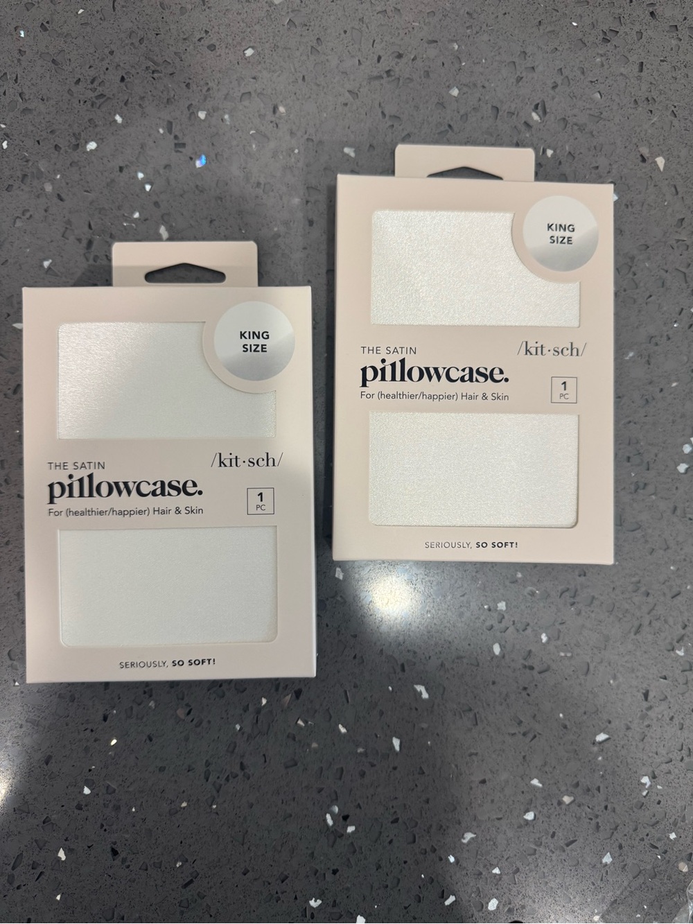 2 Kitsch King Size Satin Pillowcases — Ivory